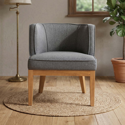 Abbeville Upholstered Herringbone Barrel Chair