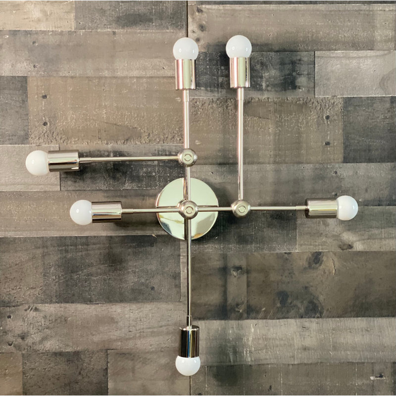 Applique murale moderne pour salle de bain Braecona, Nickel poli