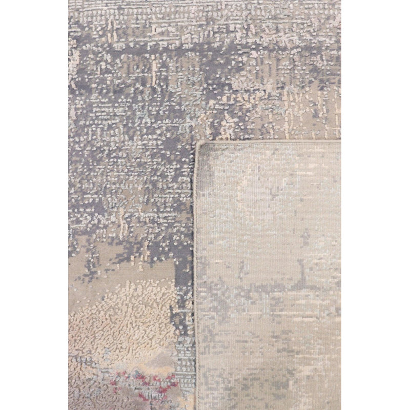 Hand Woven Cotton and Wool Abstract Area Rug