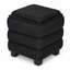 Repose-pieds carré avec rangement en lin et plateau en bois réversible, tabouret d'appoint cube noir-1225039222