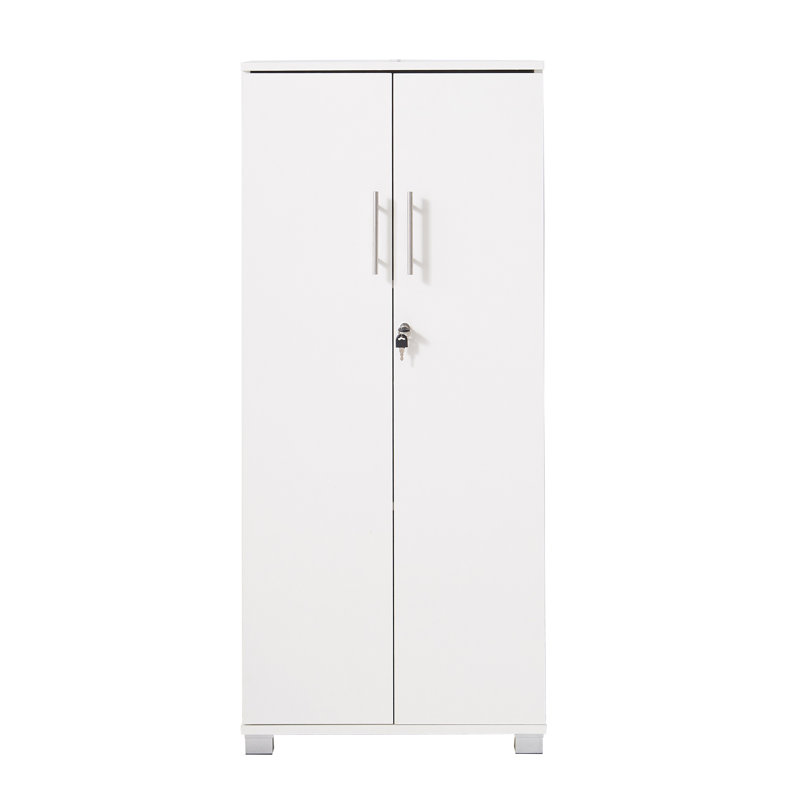 Saravia 49.2” Tall Locking Storage Cabinet w/ 3 Shelves & Adjustable Leveling Feet — 2-Door Utility Cupboard for Home Office, Pantry, Laundry, Mudroom or Garage