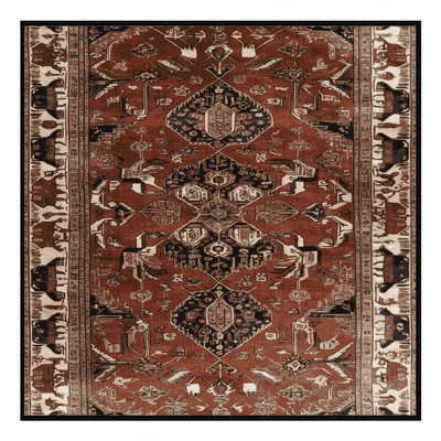 Tapis brun lavable à la machine