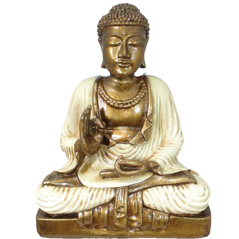 Figurine bouddha bénédiction Ylvi, Blanc
