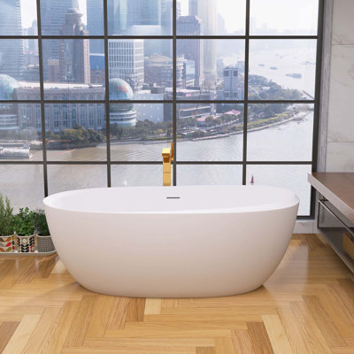 67'' x 29.5'' Freestanding Soaking Acrylic Bathtub