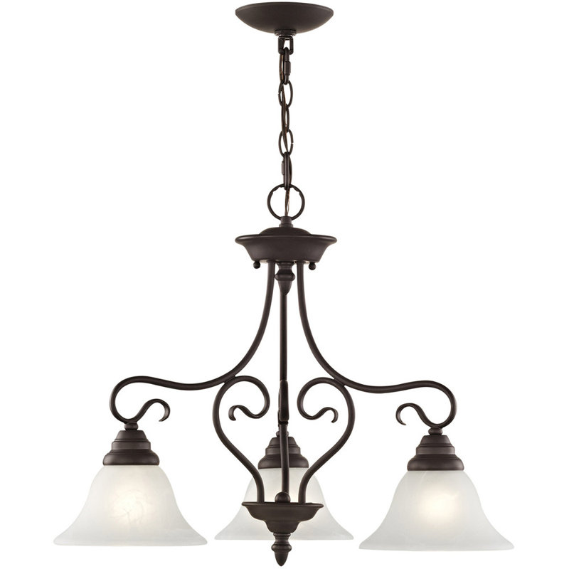 Lustre classique à 3 lumières avec abat-jour