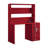 Red Finish Writing Desk W/Hutch-1513905150