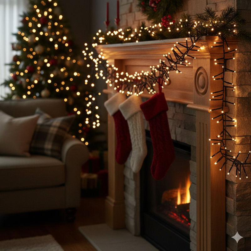 12.5ft Cluster Light Twinkle Led String Christmas Decoration