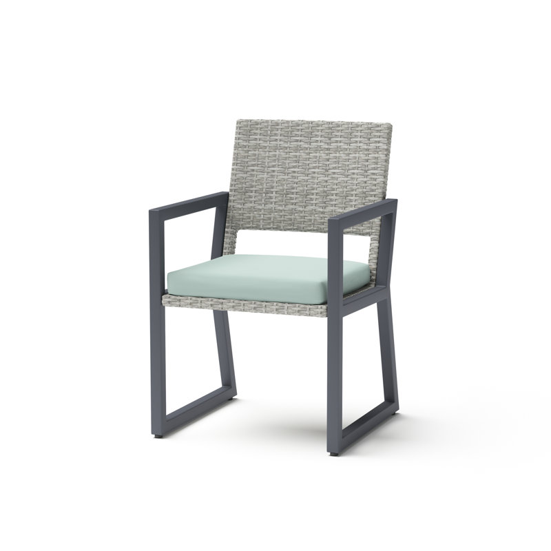 8 Piece Sunbrella Outdoor Patio Dining Chairs - Navy, Gray, Blue