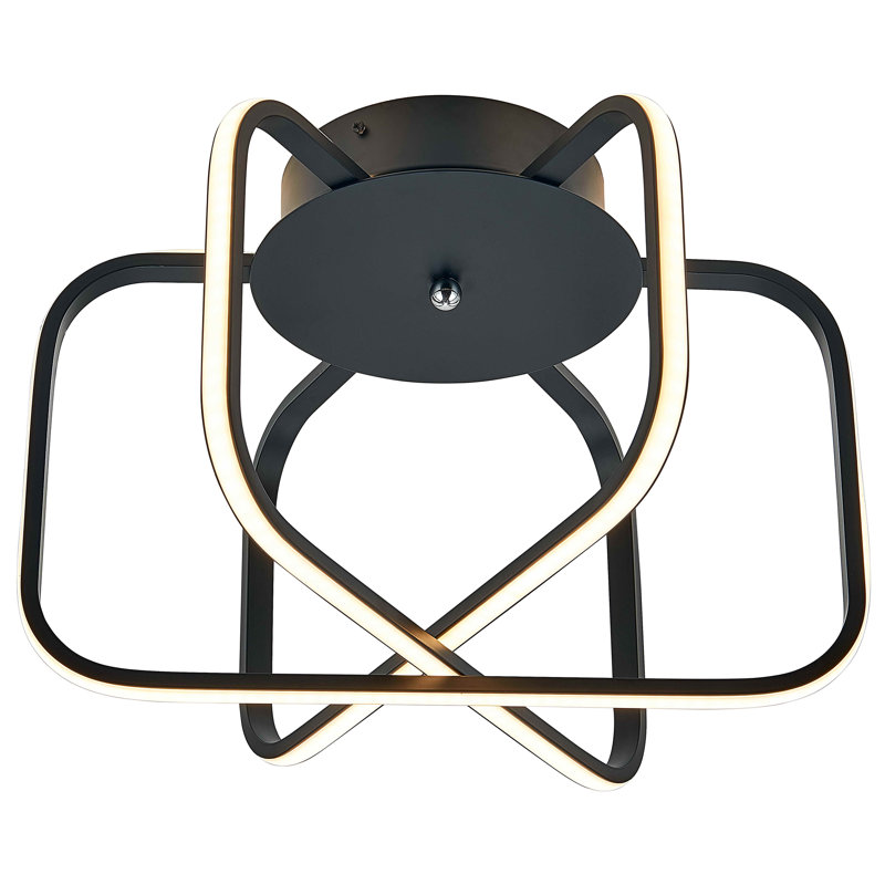 Lampe 3 lumières DEL en dentelle à finition noire