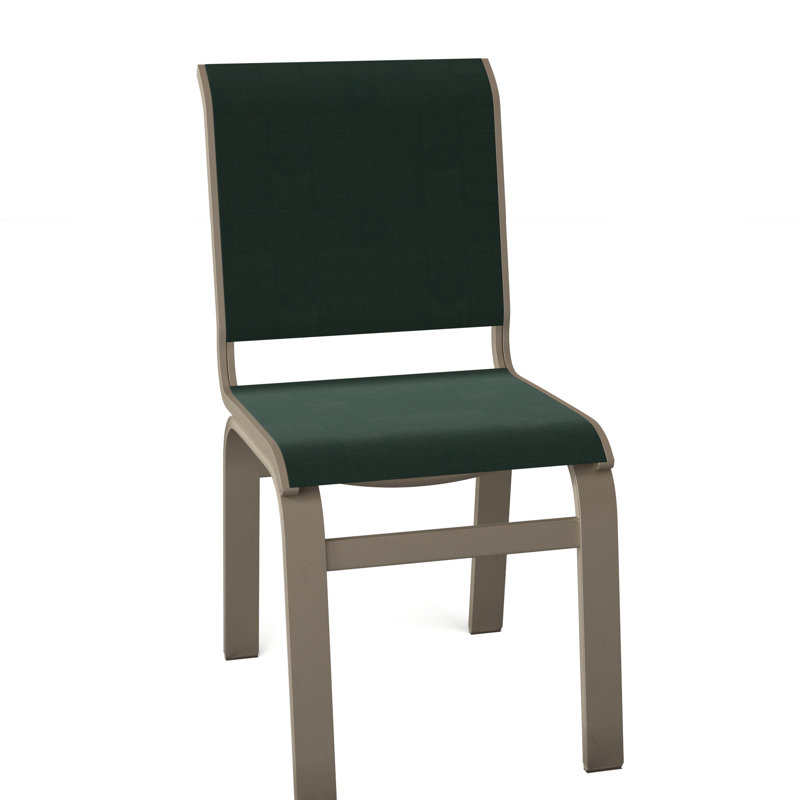 Chaise d'appoint de salle à manger Hiraku, Vert forêt 22D Sunbrella® vert, Bois de plage texturé