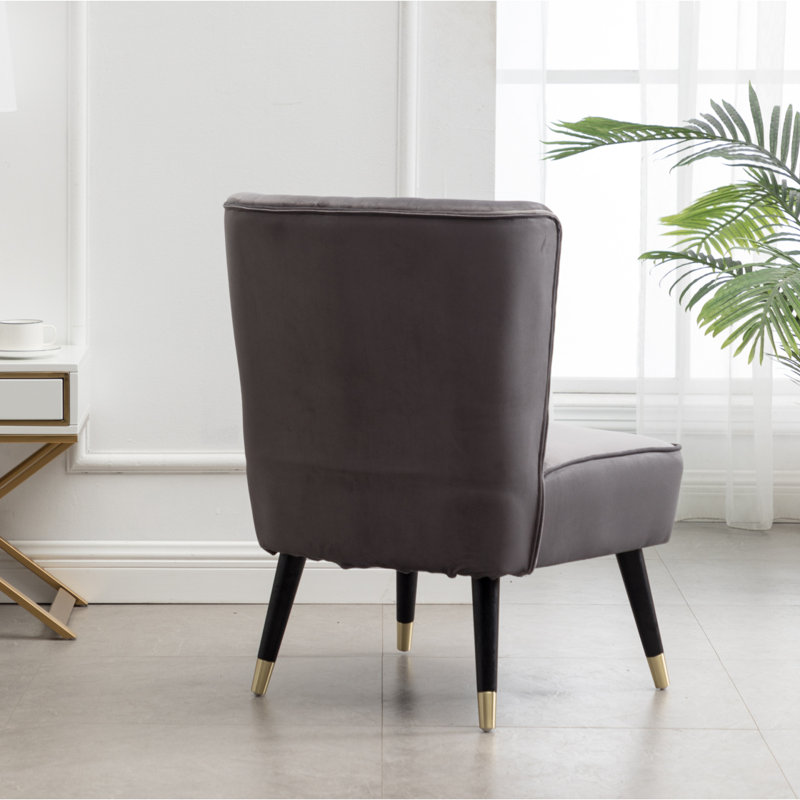 Fauteuil d'appoint en velours, Gris