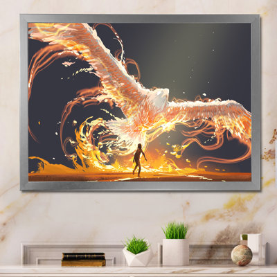 Video Game Phoenix Bird Flying - Painting on Canvas