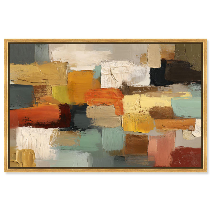 "Urban Patchwork II", impression sur toile par Art Remedy, cadre doré, 54 x 36, H 37 po x l 55 po, Cadre doré