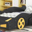  Lit plateforme en forme de voiture de course avec roues et rangement, +, lit