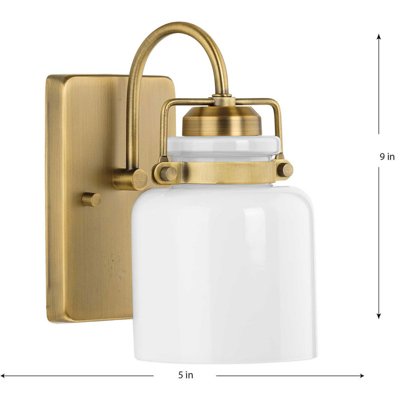 Vanduser Dimmable Bath Sconce, Vintage Brass