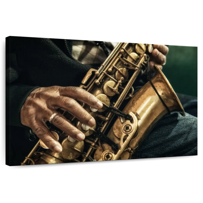 Abarca Old Saxophonist, 26" H x 39" W