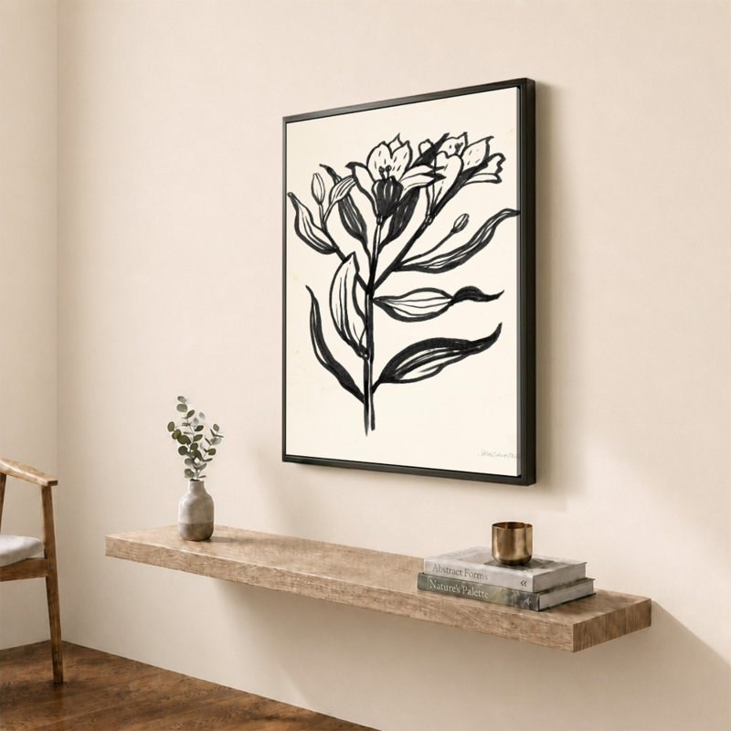 «Ink Flower I Cream» par Sara Zieve Miller - Impression sur toile