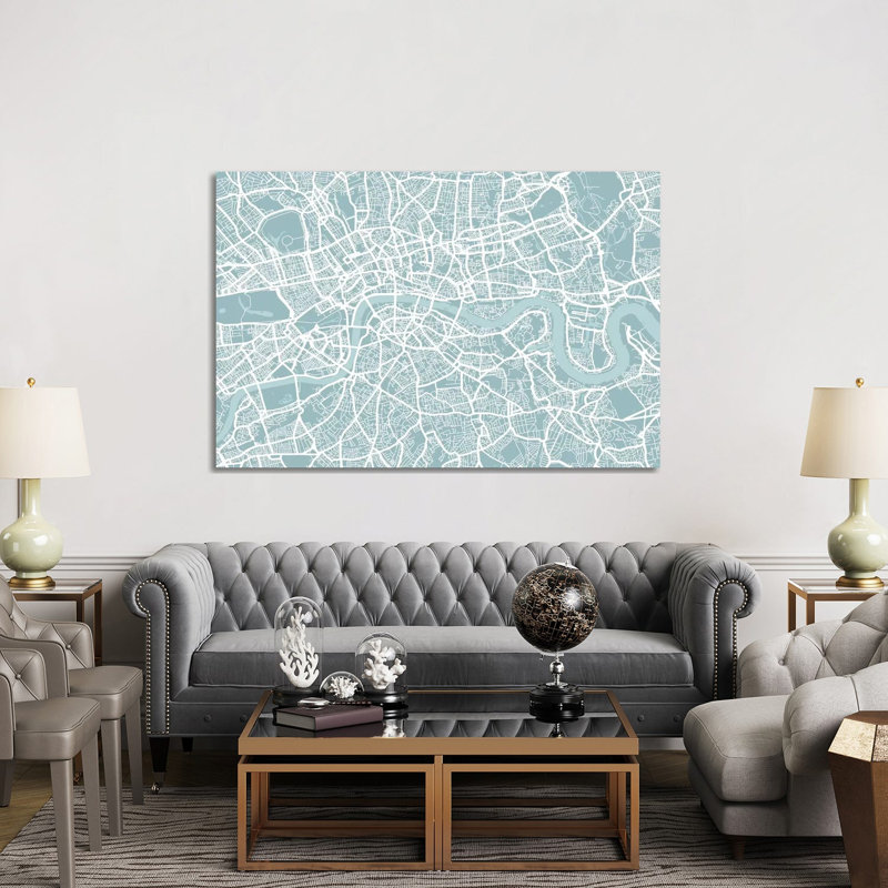 London Map - Wrapped Canvas Print, 152.5 cm H x 101.5 cm W