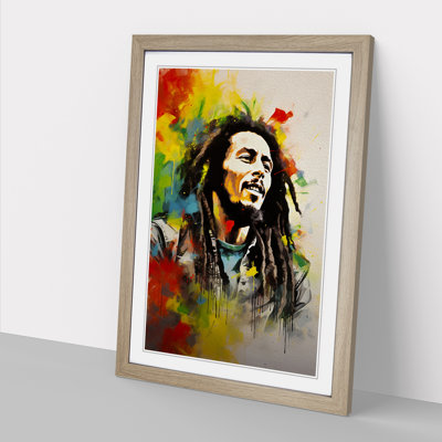 XYZ-FRM-V1223-2161 Bob Marley Dadaism - Single Picture Frame Print on Wood
