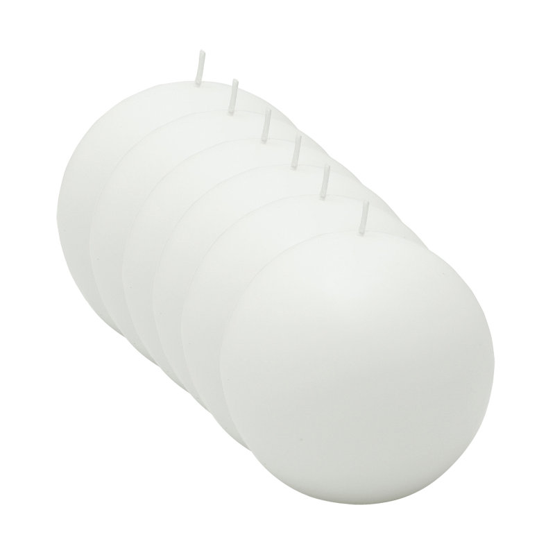 Bougie fantaisie citronnelle, Blanc, Diamètre de 3 po, Ensemble de 6