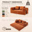  Canapé-lit convertible de 78 po, canapé futon en velours côtelé avec pochette de rangement, canapé-lit escamotable désossé, canapé pliable pour la chambre du salon, économiseur d'espace sans assemblage, orange-273510618