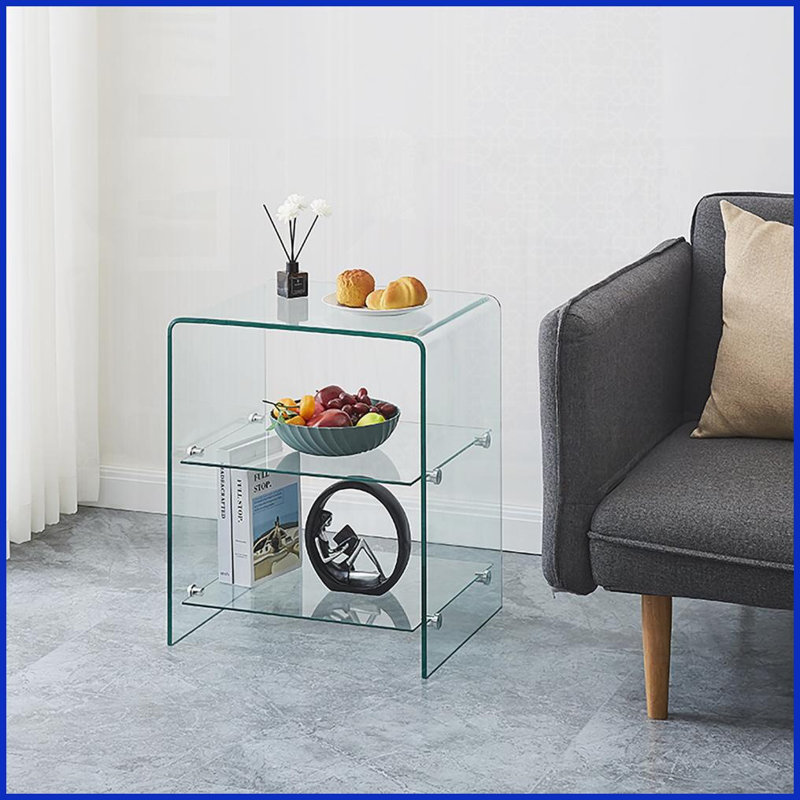Table basse en verre trempé transparent trempé pour le salon et amp; Extérieur, facile à nettoyer et amp; Aucun assemblage requis