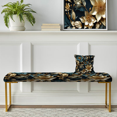 Upholstered Gold Bench