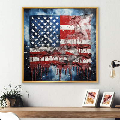 Rétro drapeau américain Liberty I - drapeau, art mural