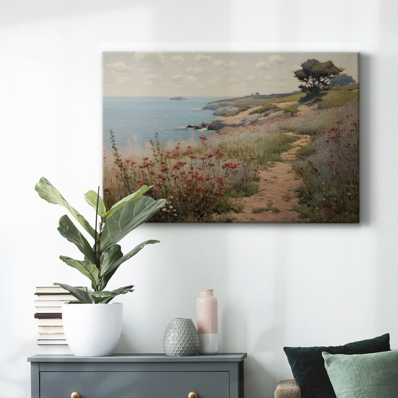Paysage rétro - DCCDXLIV, H 19 po x l 28 po x P 1,5 po, Toile tendue