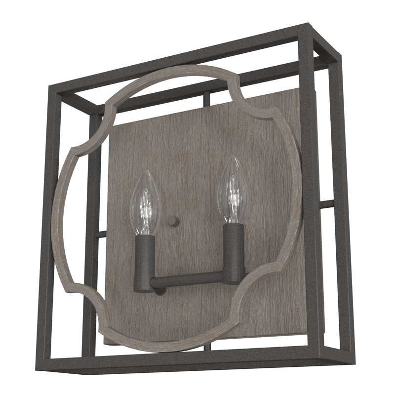 2 - Light Dimmable Flush Mounted Sconce, Dark Gray