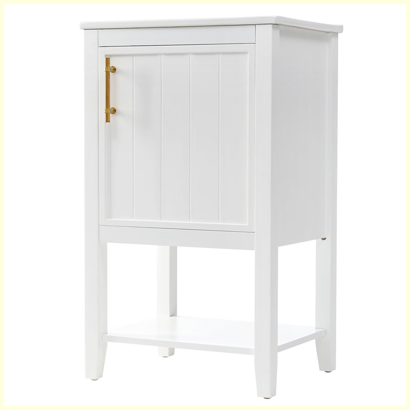 Meuble-lavabo moderne avec lavabo et porte à fermeture douce, Vert