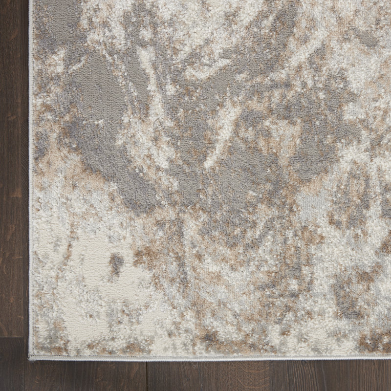 Alysia Brown/Gray/Beige Area Rug, Rectangle 4' x 6'