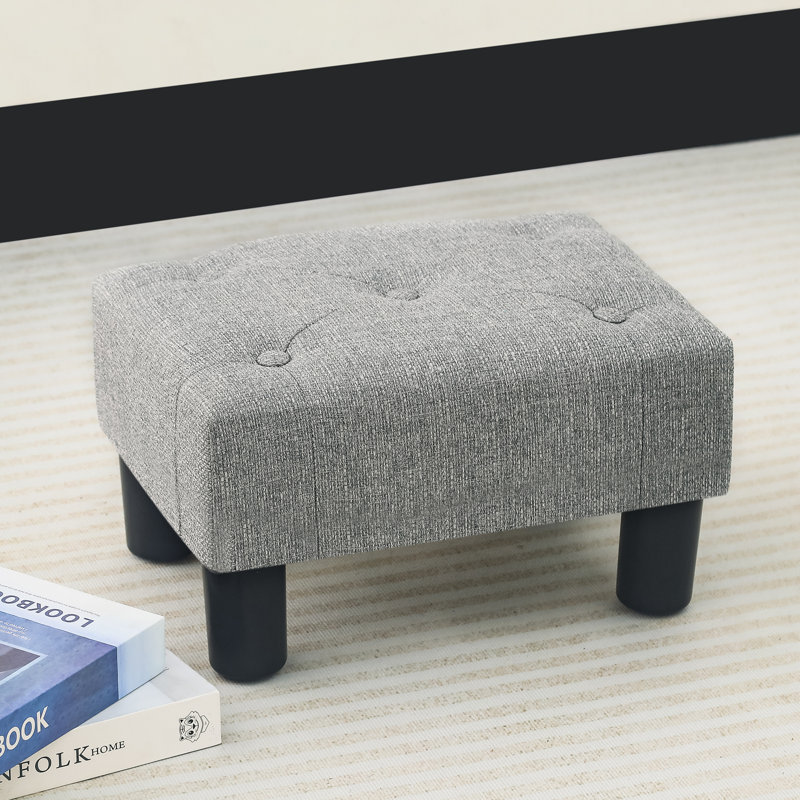 Glenland Upholstered Ottoman, Gray Linen