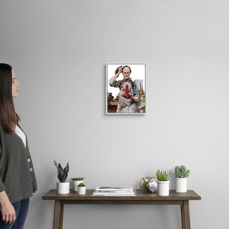Perpétuel mouvement, art mural sur toile, H 16 po x l 13 po x P 1,75 po, Cadre flottant blanc