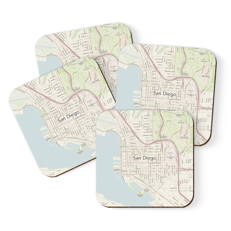 Sous-verre carte des États-Unis, San Diego
