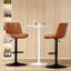 Tabourets de bar réglables et pivotants bruns de 2, hauteur de chaises en cuir PU avec support pour îlot de cuisine, design rustique moderne et stable