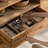 Recessed wall-mounted drawer storage cabinet