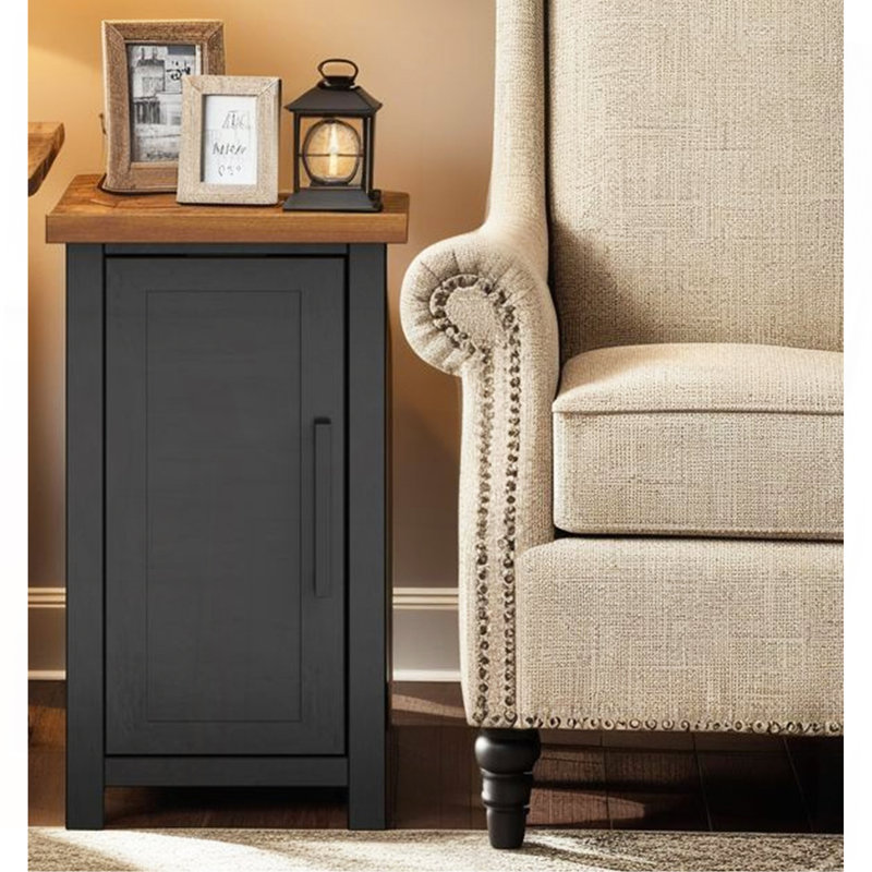 14 Inch Chairside Table, Black