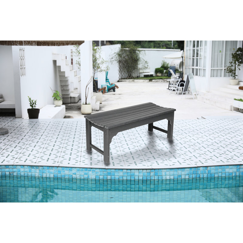Banc, gris - protégé, capacité de 500 lb, pour patio, cour arrière, jardin, banc extérieur avec porte-gobelets résistants aux intempéries, caractéristique pratique