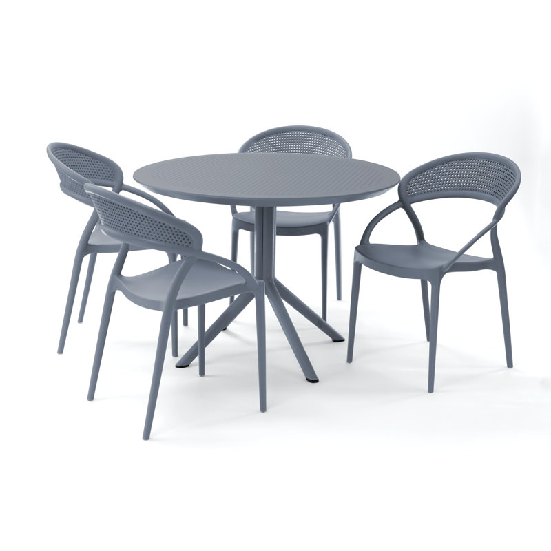 Farrah Sunset 5 Person Dining Set, Gray