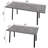 Expandable Dining Table For 4 - 6 People, Rectangular , Gray With Black Metal Legs, Medieval Industrial Look Home & Kitchen Table, Rectangular, Expandable, Theme Use