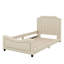 Lit de jour simple rembourré avec tête de lit rayée, canapé-lit moderne à profil bas pour chambre à coucher-1310052476