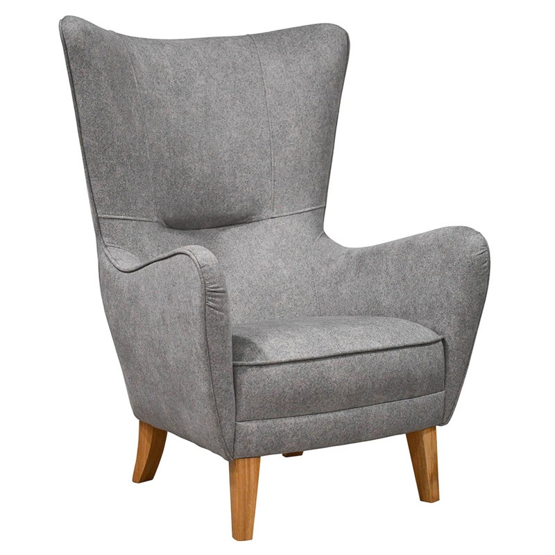 Romeo Upholstered Accent Chair, Grey Polyester