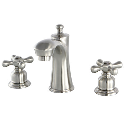 Kingston Brass Victorian Two-Handle 3-Hole Deck Mount Widespread Bathroom Faucet with Retail Pop-Up Drain