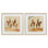 Western Watercolor Cowboy Pairs, ensemble de 2 reproductions encadrées sous verre, par Petal Prints Design