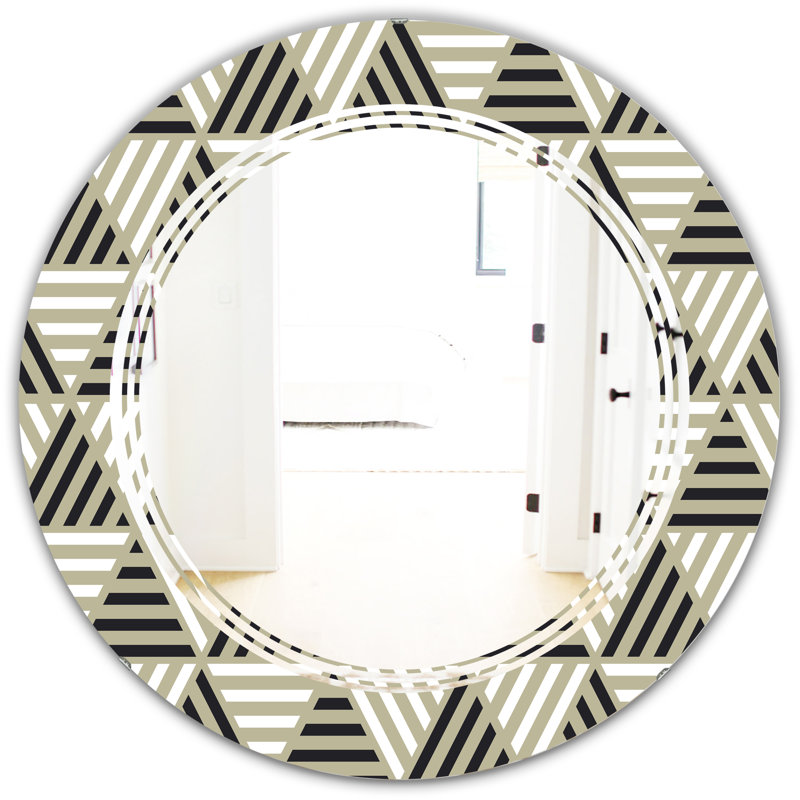 Miroir mural sans cadre en trois style contemporain moderne en trois c triangulaire, H 31,5 po x l po