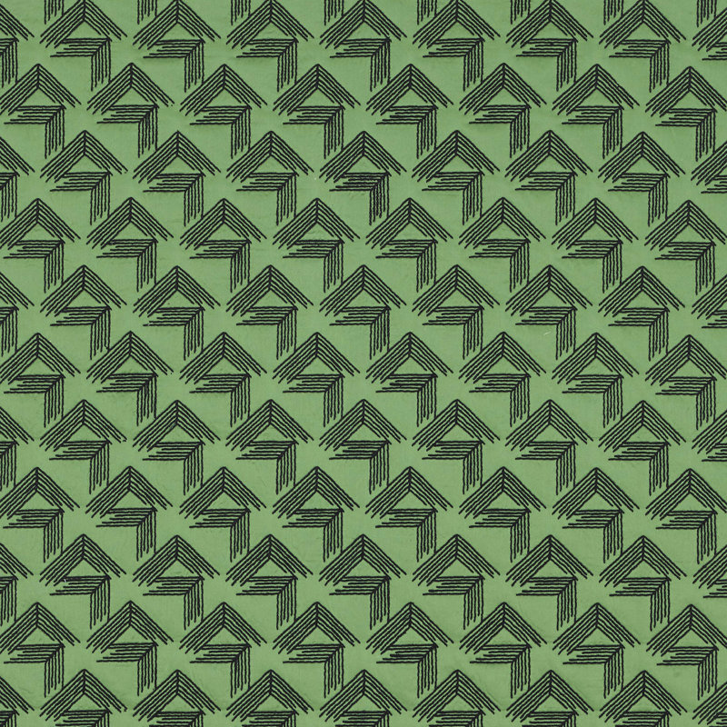 Schumacher x Miles Redd V Step Fabric, Loden