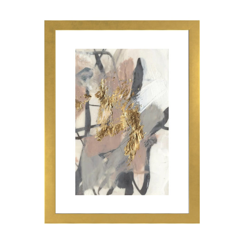 «Golden Blush II» par Jennifer Goldberger - reproduction d'art, H 24 po x l 16 po x P 1 po, Papier encadré doré