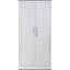 Armoire de rangement métallique robuste avec portes verrouillables et 4 tablettes réglables, idéale pour le garage, la buanderie, le bureau ou l'entrepôt.