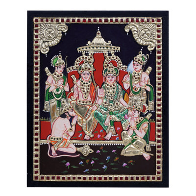 Rama Darbaar Tanjore, peinture | Couleur traditionnelle avec or 24 carats
